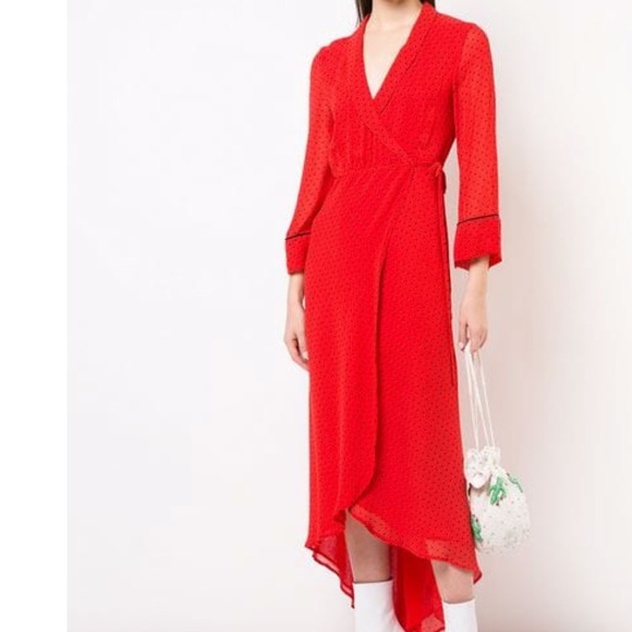 ⭐️New⭐️Ganni Wrap Midi Dress - Picture 8 of 16